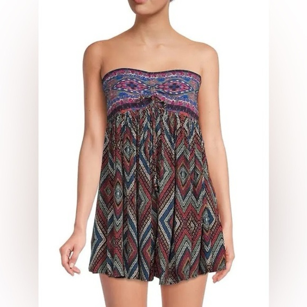 Free People Multicolor Strapless Romper